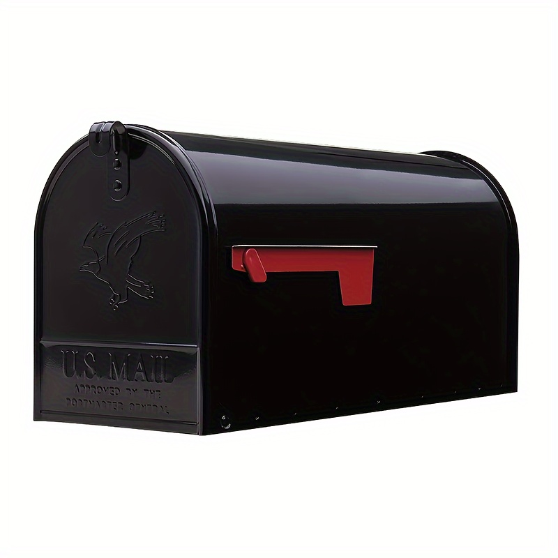 

Large Steel Post Mount Mailbox - Black - Durable, Rust-resistant, High Capacity