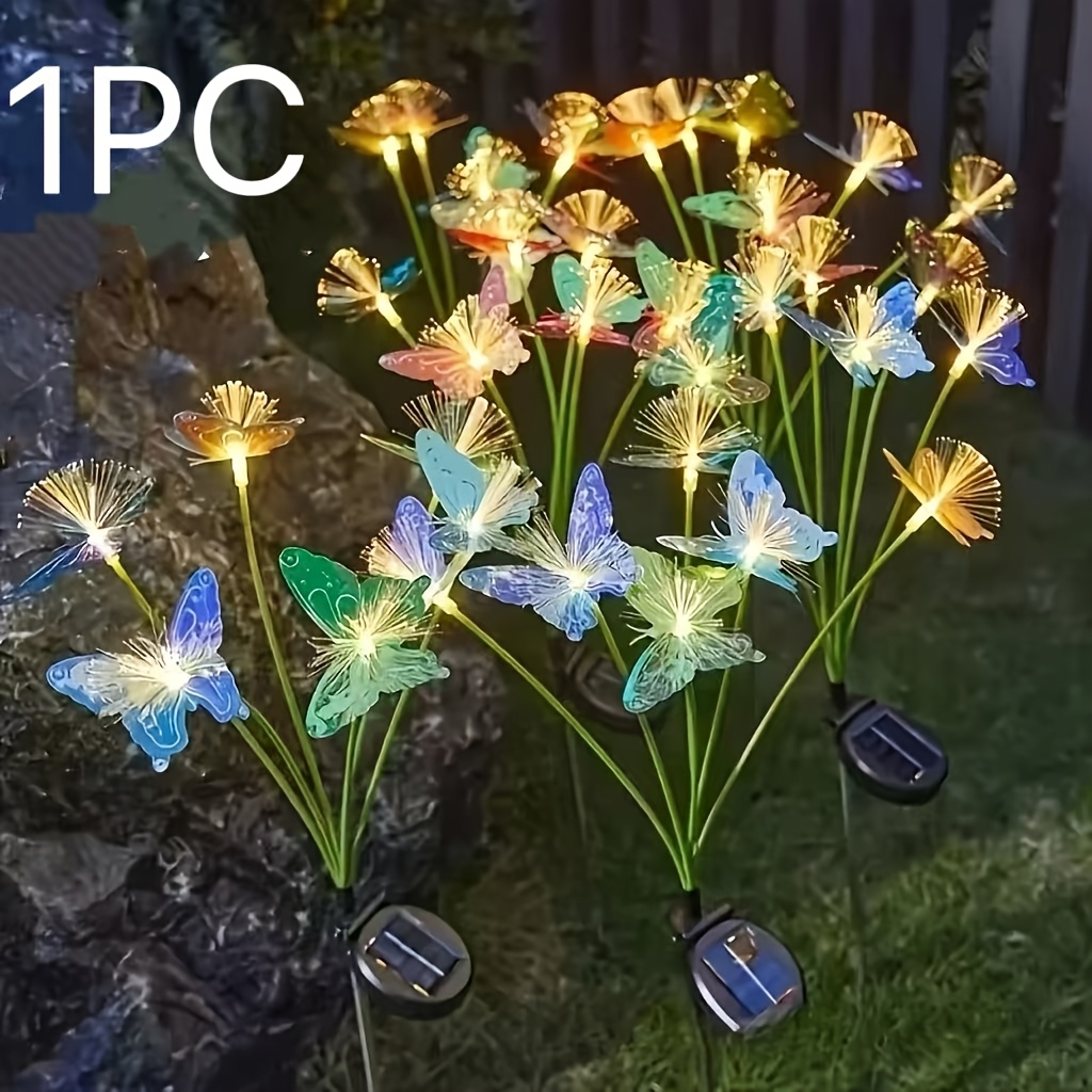 TEMU Noël, Guirlande Lumineuse Solaire 10LED Papillons Multicolore, Décoration de Jardin Cour Festive Ambiance Lumineuse, Cadeau