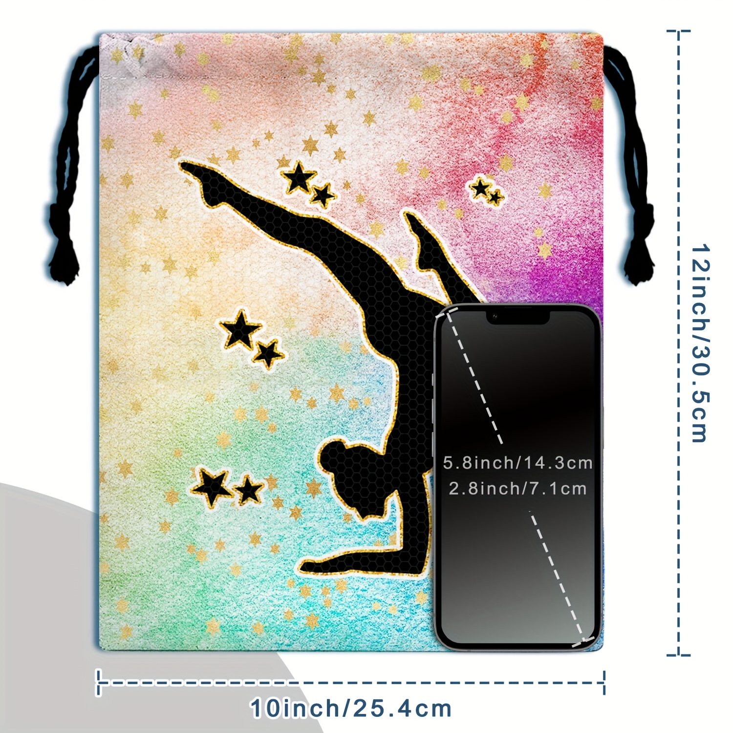Gymnastics Grip Bag for Gymnasts Gymnastic Drawstring Bag Gym Athlete Bag, Pink Blue Purple Marble, 9.25 x 12, Modern