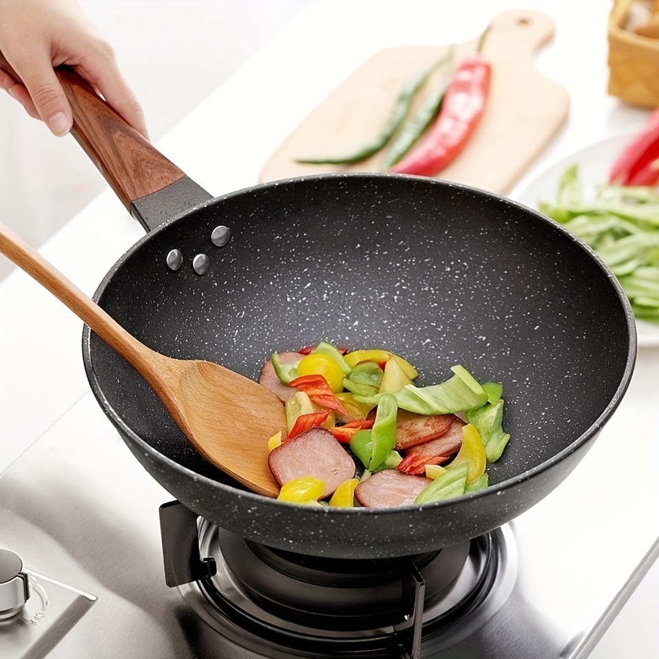 

1pc Non-stick Coated Pan, 30cm Non-lid Household Frying Pan, Smokeless Pan, Flat Frying Pan, A Useful Non-stick Pan For Frying Eggs And Steaks, Suitable For Both Induction Cookers And Gas Stoves.
