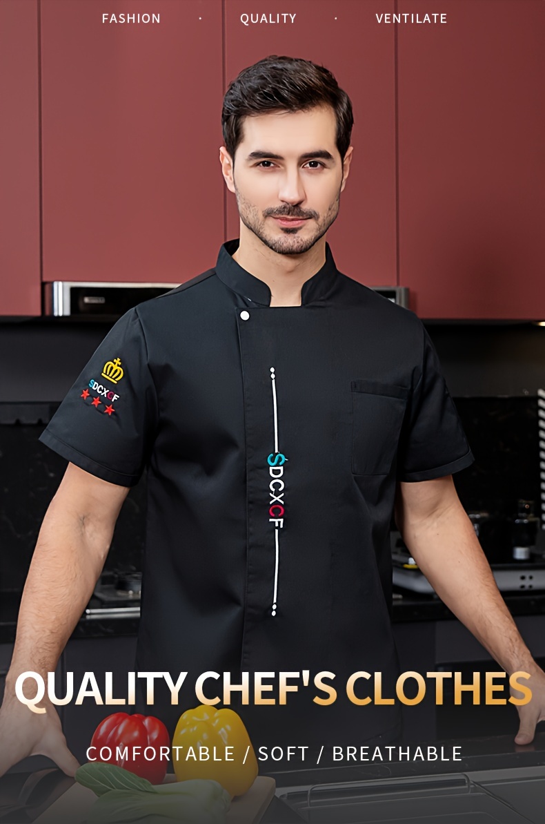Broderie Blouse De Chef Cuisinier Veste Chef Homme Poche Motif