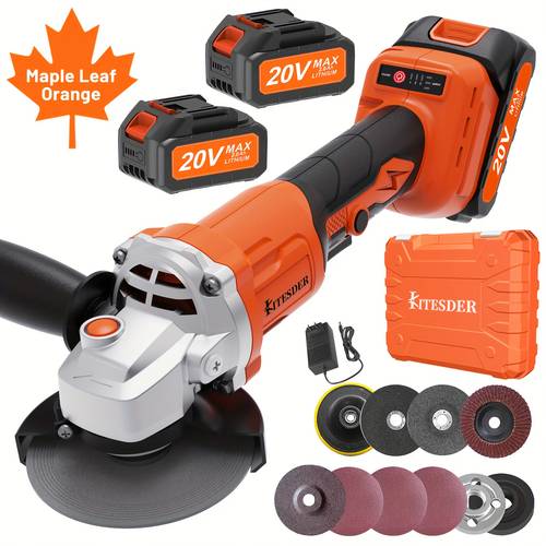 20v cordless angle grinder polishing machine powerful brushless motor portable electric grinder for metal wood automotive ideal for home workshop perfect gift for diyers mechanics woodworking tool sleek power tool grinding machine