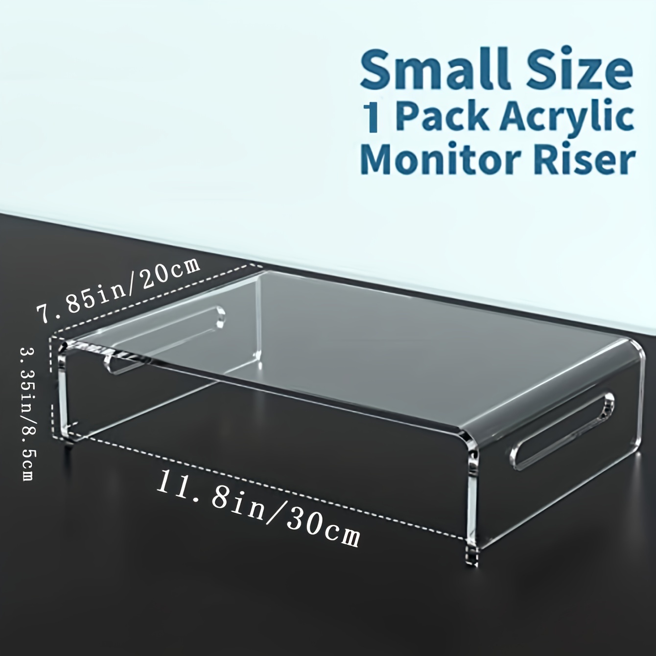 acrylic monitor stand riser portable holder with clip for laptop printer acrylic desk organizer for home and office use details 1