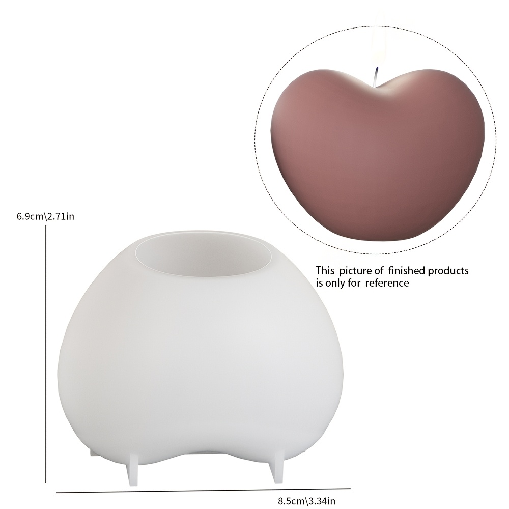 1pc Heart Shape Silicone Candle Mold, Resin Plaster Cement Concrete Casting Mold For Diy Candle Making, Art Crafts, Home Decoration