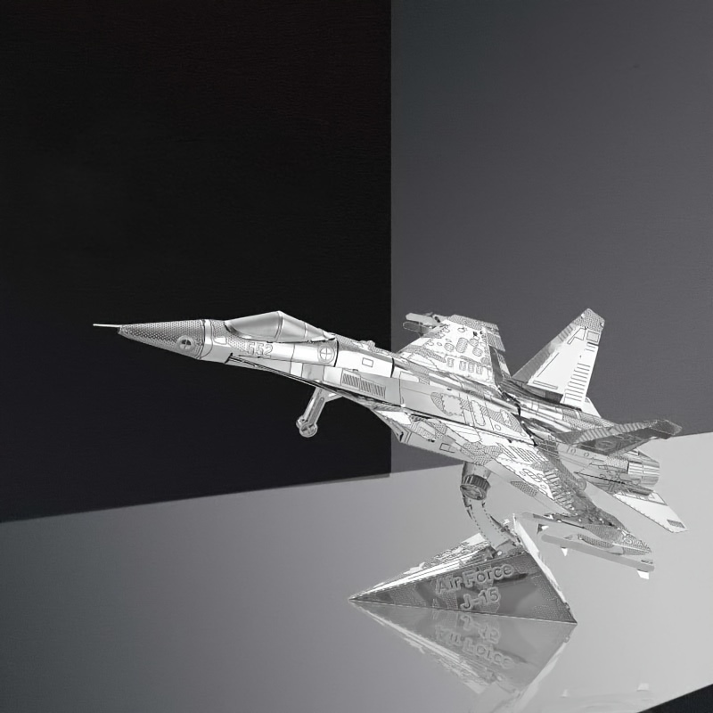 

Military Aircraft Model Kit: High-difficulty Diy Assembly Of A Metallic J-15 Fighter Jet - Suitable For Ages 14 And Up