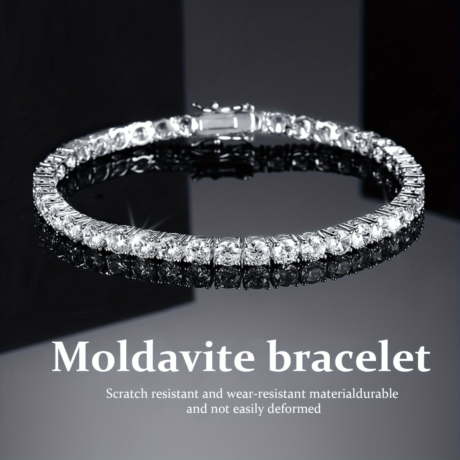 TEMU 925 Sterling Silver 4.8mm Moissanite , Sparkling Jewelry, Showcasing Luxurious Social , Suitable For Daily Wear, Banquets, Perfect As A Wedding,