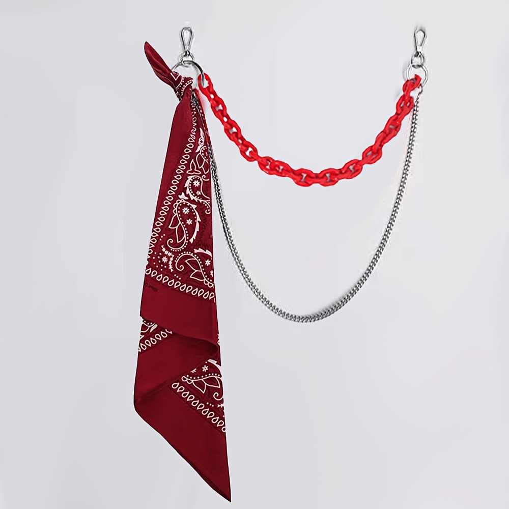 TEMU [2D Plat] [2D Plat] 1 Bandana Chaîne Pantalon Chaîne Accessoire Résine Chaîne de Pantalon Noix de Fleur, Cordon Acrylique Ins Personnalisé