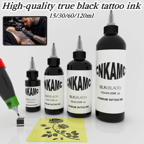 cnkamc 15/30/60/120ml hoogwaardige ultra-concentreerde tattoo inkt/, en niet-giftig, levendige , geschikt voor tattoo shading/cutting/covering, ideaal voor beginners en professionele tattoo artiesten