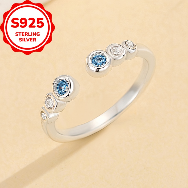 Women's S925 Sterling Silver Colorful Bubble Adjustable Toe Ring
