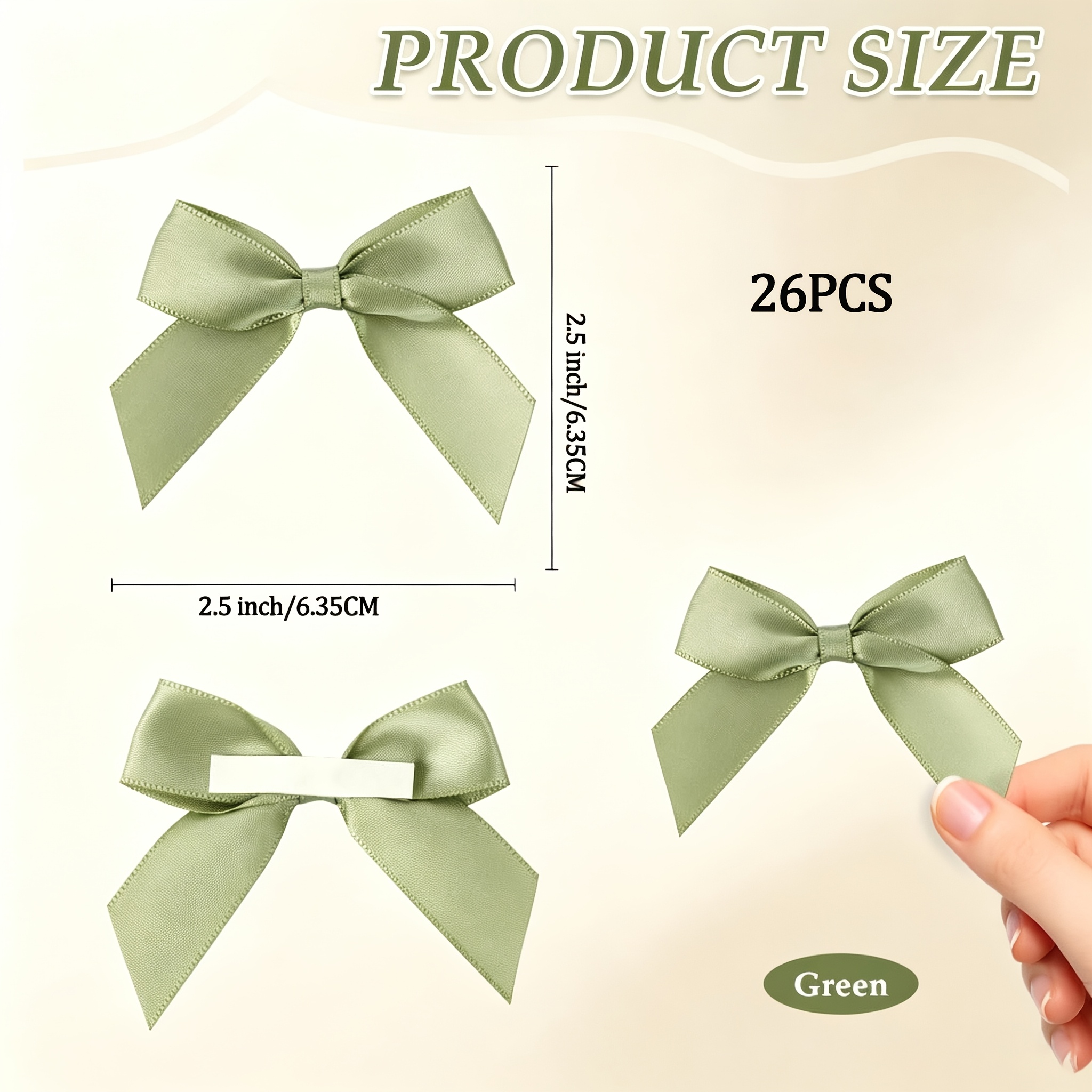 TEMU Fiocchi pre- in raso ,5 pollici, fiocchi autoadesivi riutilizzabili in tessuto decorativo per confezioni regalo, portagioie, vaso di fiori,