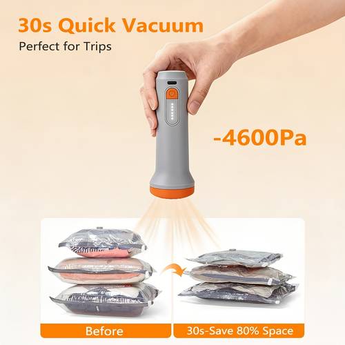1500mah wireless electric vacuum pump suitable for vacuum storage bags usb rechargeable portable vacuum pump 130 air pump compression bag pump for clothing and bedding storage bag not included