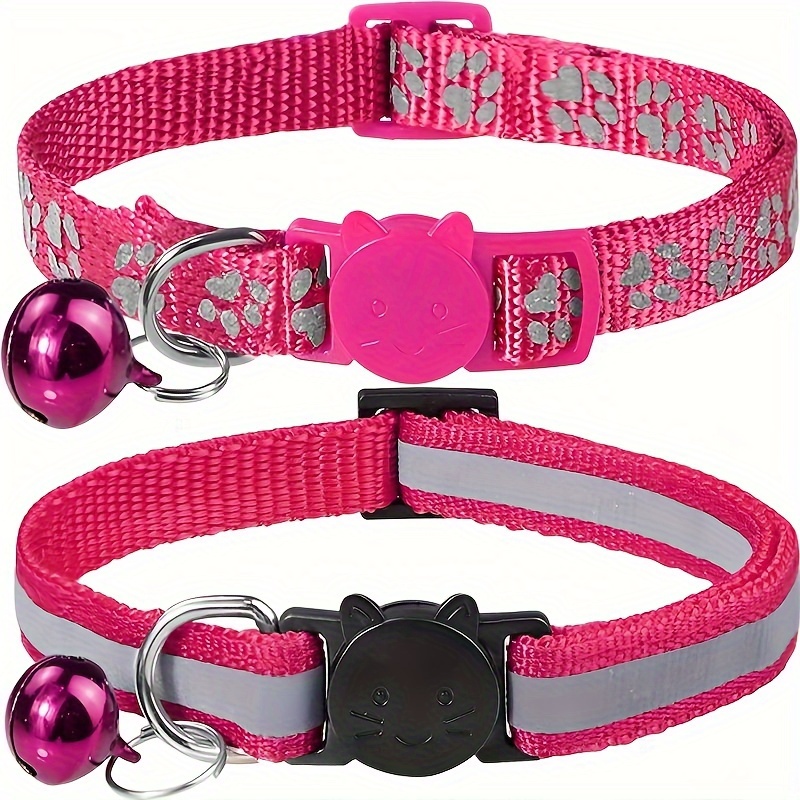 2pcs reflective cat collars with bells durable nylon   for kittens small dogs detachable accessory collars for cats Product details 11