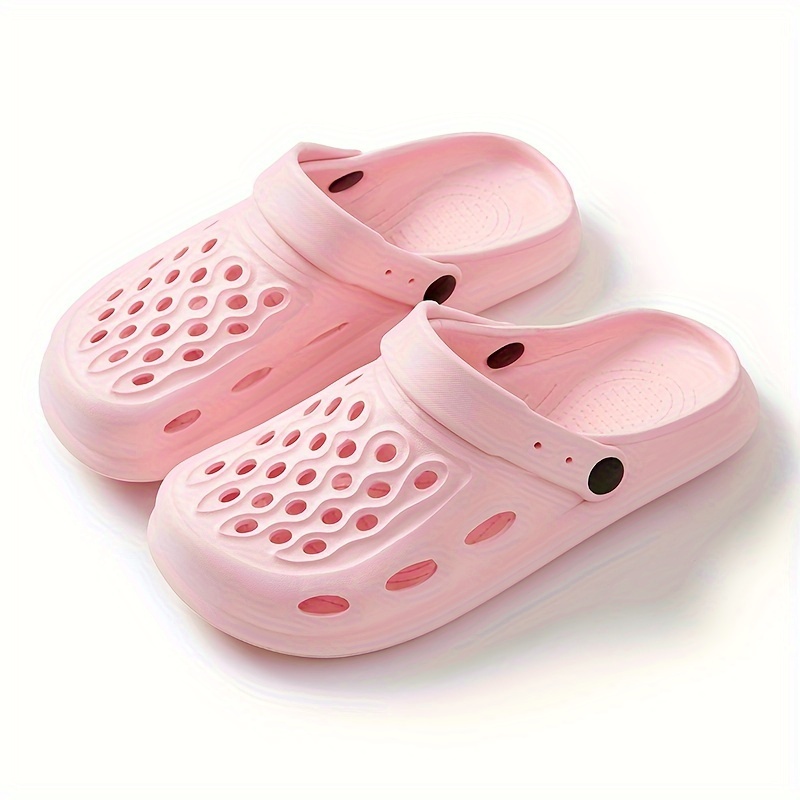 

Women's Hollow Design Clogs, Simple Solid Color Breathable Summer Beach Slide Shoes, Casual Outdoor Garden Sandals