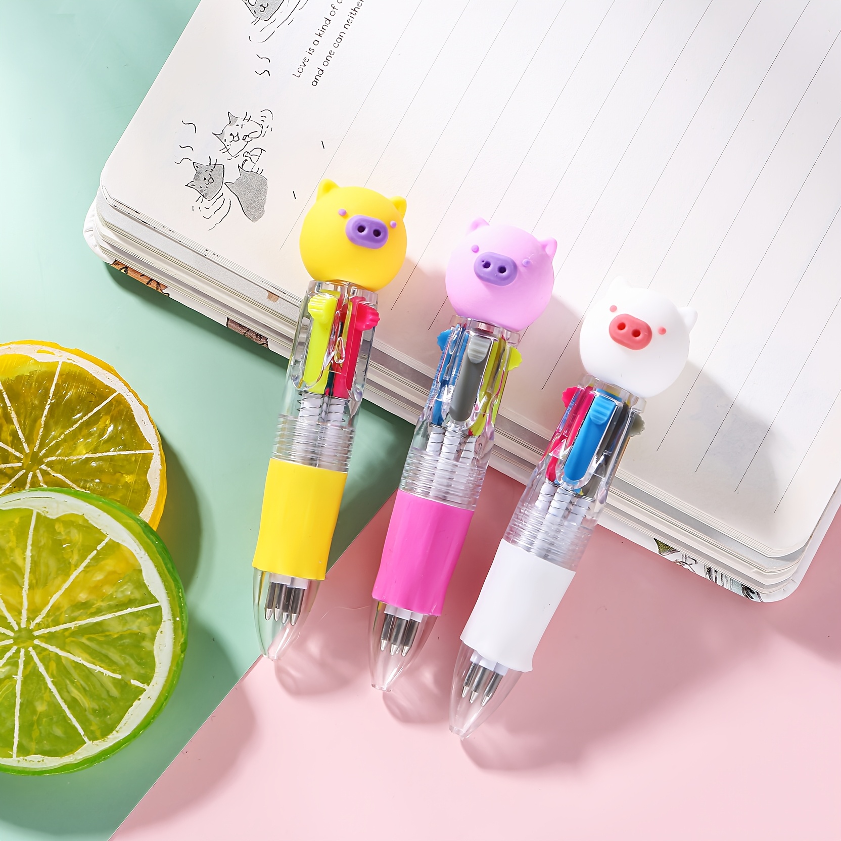 26pcs colorful pens in one 4 in 1 cute ballpoint pen birthday gift   design cute pens party gifts school   cute designs classroom reward prizes valentines day gifts Product details 4
