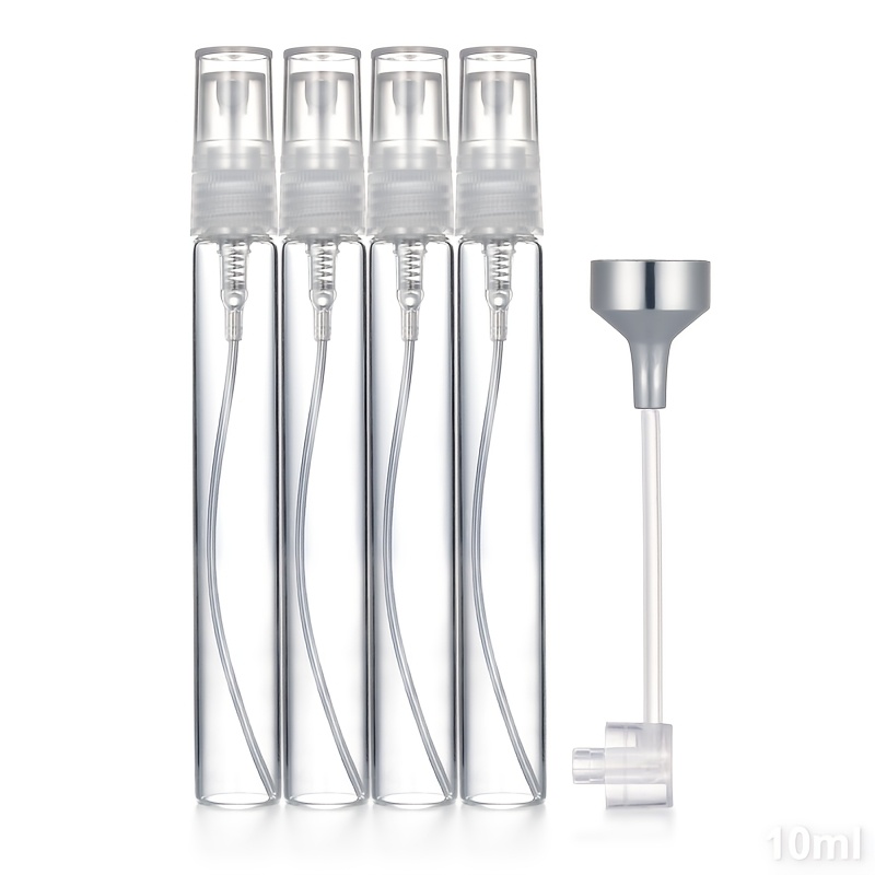 TEMU A Portable Travel Set Of Perfume Bottles In Sizes 2ml, 3ml, 5ml, And 10ml, Featuring Refillable Spray Bottles. The Set Includes Glass Bodies And