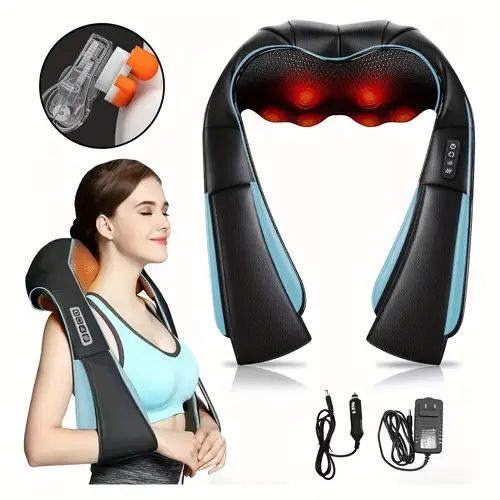 neck shoulder back massager with heat shiatsu neck massager present gift for men women mom dad deep kneading massage for neck waist leg feet and muscle