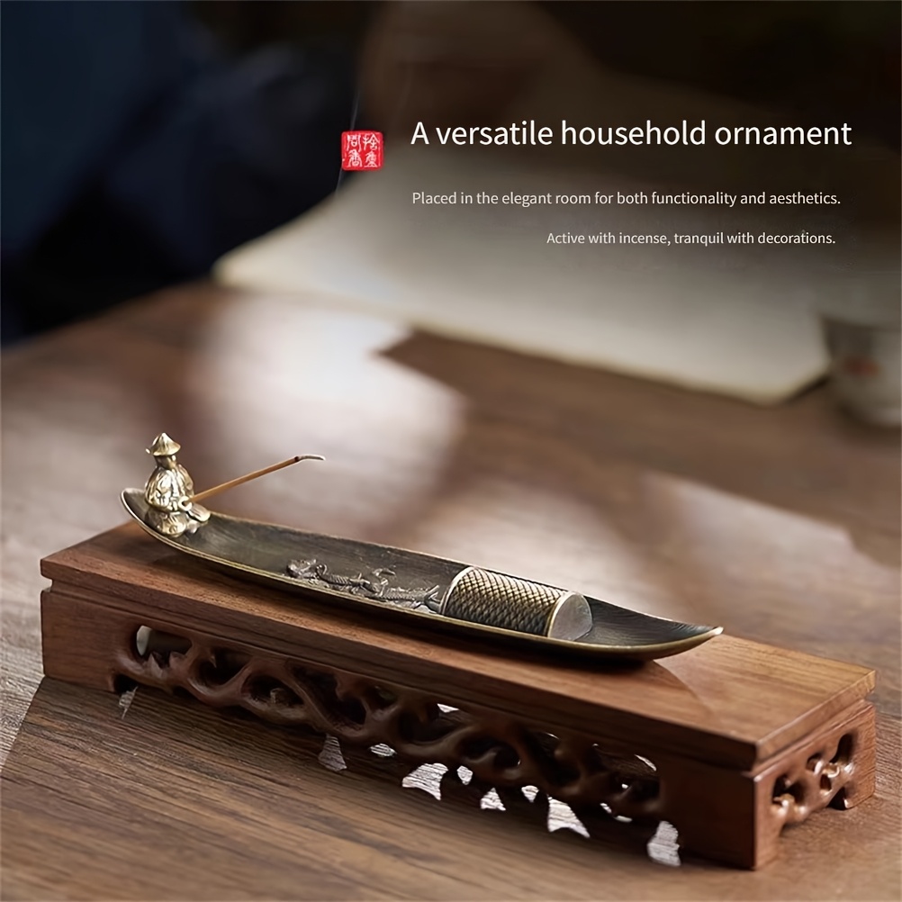 Retro Metal Ship-shaped Incense Holder | Christmas, Halloween, Easter, Home Decor & Collection Toy, Bronze, Unscented