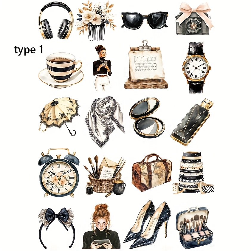 Image of 1 Pack Of Fashionable Black Sweater Planner Stickers 2d Flat Creative Handmade Stickers Decoration Diary Album Photo Stationery Stickers School Handmade Material Sticker Set Decoration