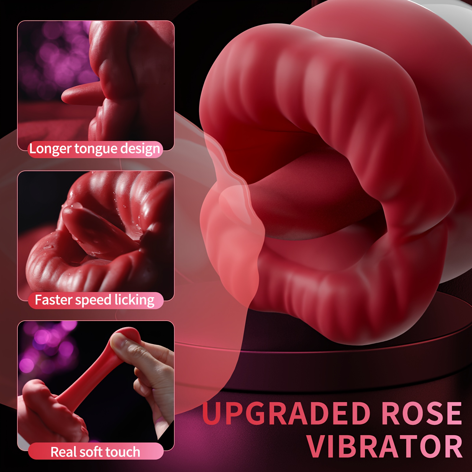 1pz. simulatore di bocca  ,   a   con   leccante, stimolazione   realistica e flessibile della  , stimolazione vaginale femminile   del  , giocattoli sessuali femminili, giocattoli per la vita sessuale, giocattoli sessuali per adulti femminili Dettagli dell'articolo 2
