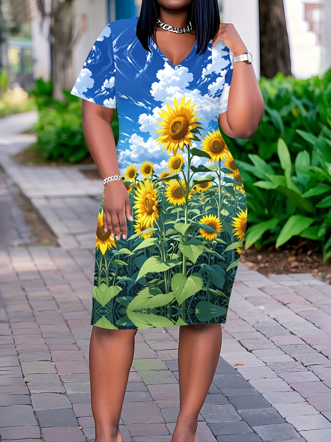 sunflower dress women sold on Temu United States