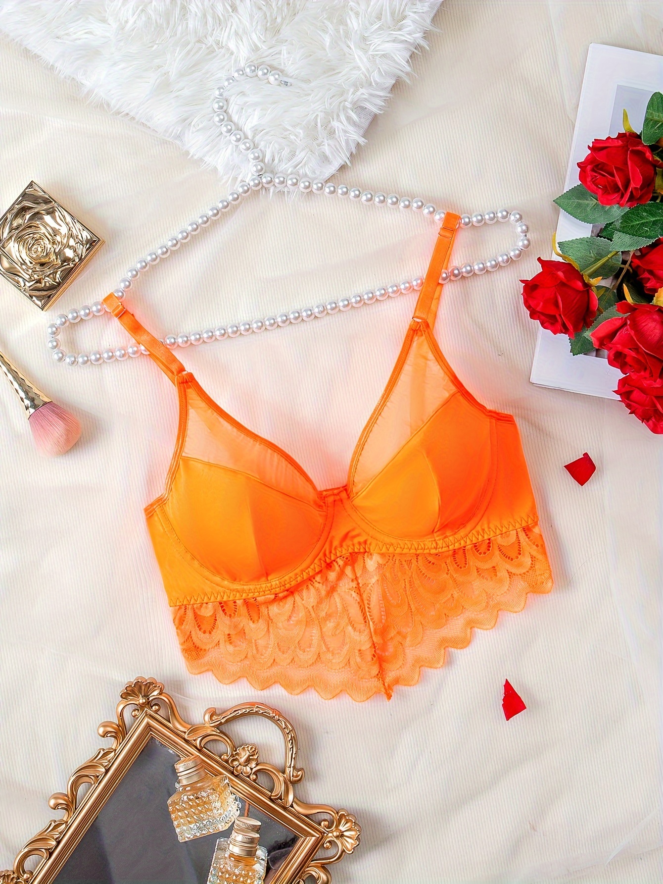 Bodycare Bridal Orange color Bra & Panty Set in Nylon Elastane-6407ORG
