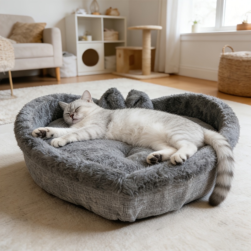TEMU Super -shaped Cat Nest, Cat Room, Cat Bed, Pet Bed For Cats To Warm Up In Winter, Pet Bed, Comfortable And Soft Fabric With Thick Velvet Filling, The Perfect .