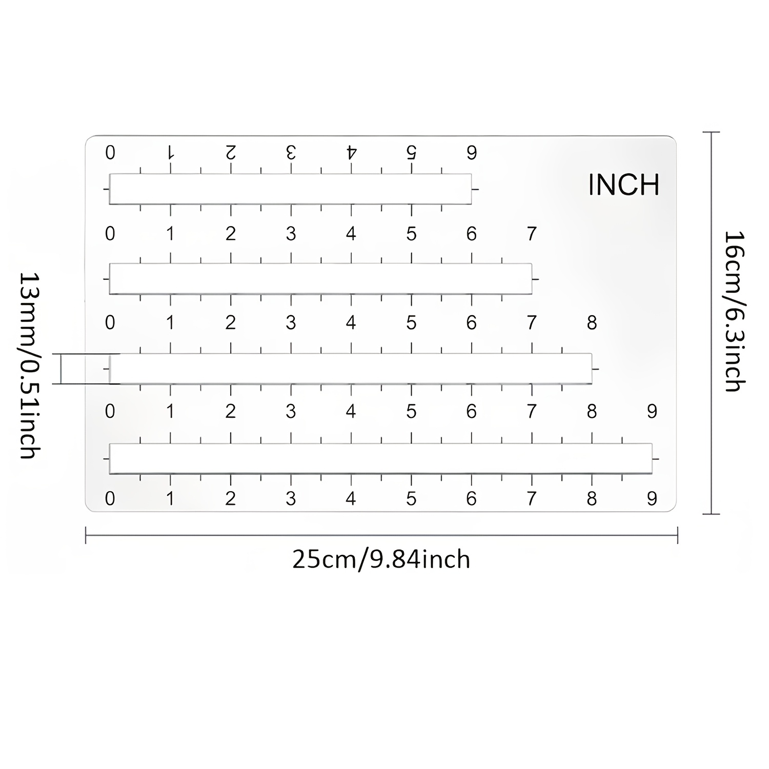 Image of Zipper Pocket Template, Transparent Sewing Ruler. 4 Types Of Zipper Placement Tools, Suitable For 6/7/8/9-inch Zippers, Zipper Cutting Bag Template For Bag Making