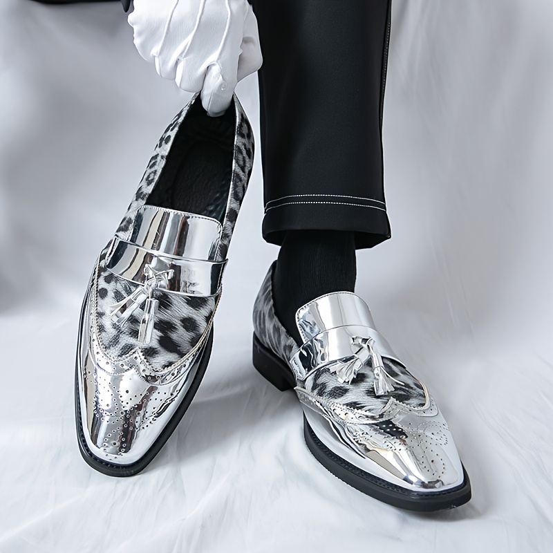 metallic silver mens dress shoes Exclusive Formal Dress Shoe Silver 6882 7.5