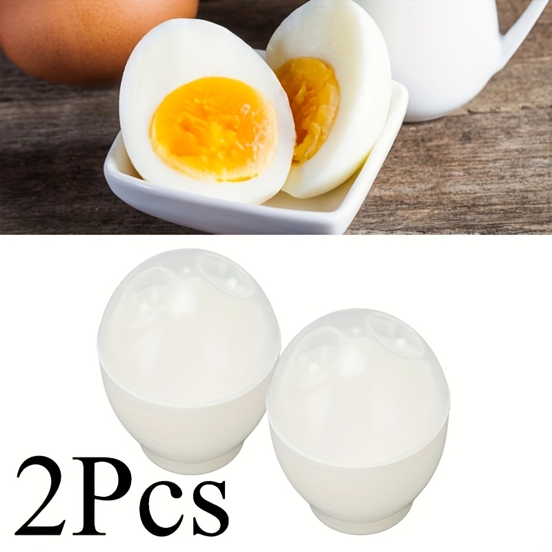 2pcs Egg-cellent Egg Cookers White Microwave Oven Cup Poacher For Steaming And Boiling Eggs For Breakfasts And Lunches!!