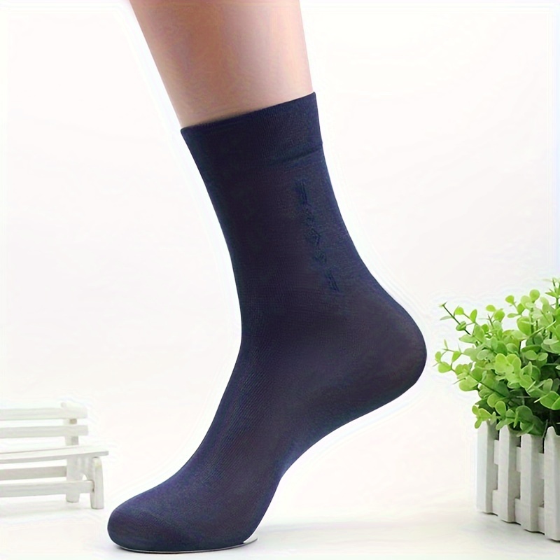 

12 Paires de Chaussettes Minces d'Été pour Hommes, Respirantes et Confortables, Tube Long en Polyester 100%, Couleur Unie, Tissu Tricoté, 300 gsm - Lavage à /Clean à Sec