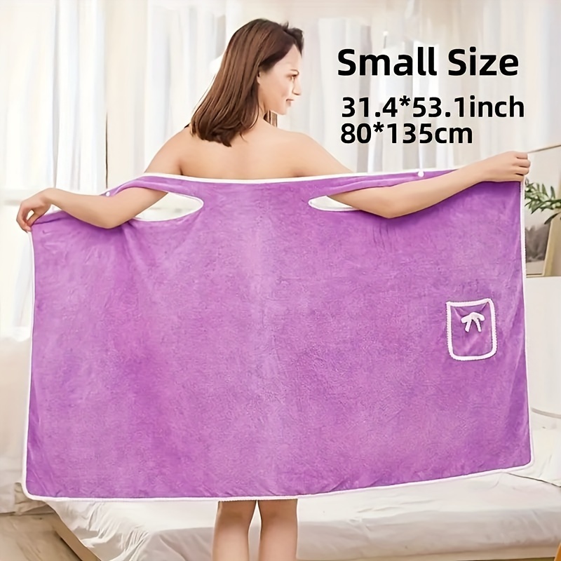 

1pc Polyester Bath Wrap Towel, Absorbent & Quick-drying Wearable Bath Towel With Pocket For Women, Super Soft Bathing Wrap Towel, For Bathroom Bedroom Spa, Ideal Bathroom Supplies