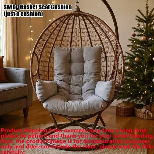bohemian style swing chair cushion seat cushion black light grey soft filling suitable for hanging chairs balcony garden patio furniture compatible with hammocks cradle seat not included