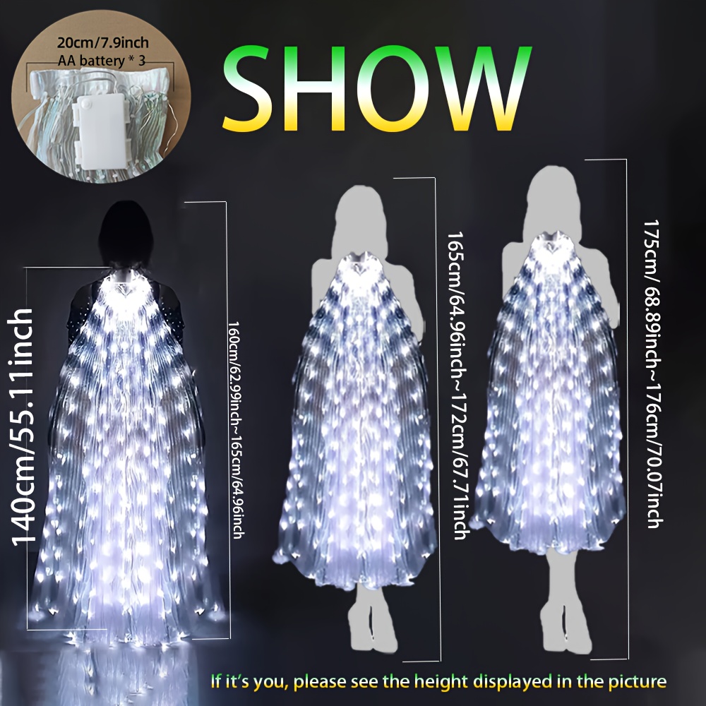 led cape light with   wings battery free for school celebrations valentines day weddings nightclub performances stage costumes model show outfits and stage performances   conductor wand