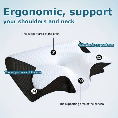 1pc cervical neck pillow for sleeping ergonomic pillow neck cushion for side back and stomach sleepers with breathable pillowcase bedding supplies head pad