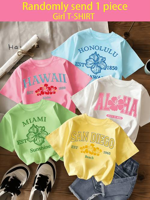 provide 5pcs colors sending one item summer t shirt for recipient name