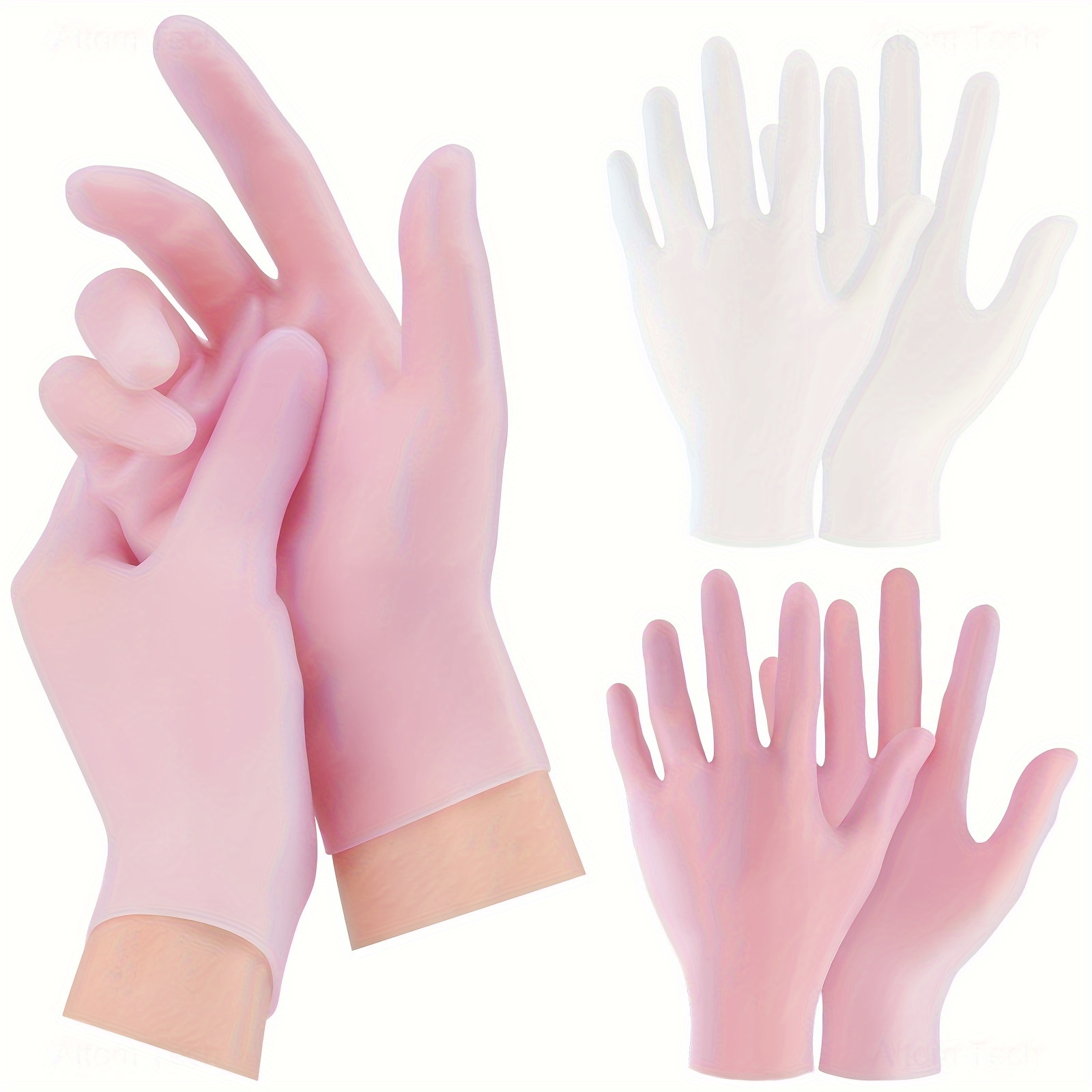 

1 Pairs Silicone Moisturizing Gloves, Silicone Gloves For Dry Hands, Gel Spa Hydrating Gloves, Universal Fit For Men & Women, Spa-like Hydrating Skin Care At Home