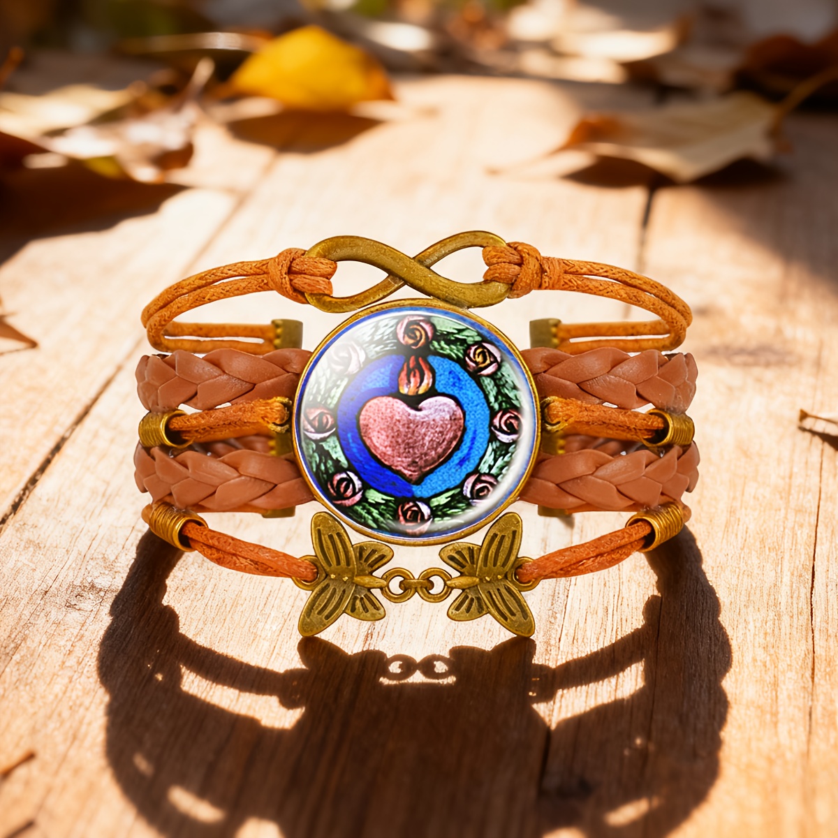 Vintage Embossed Hollow-Out Butterfly Woven Bracelet, Unique Design