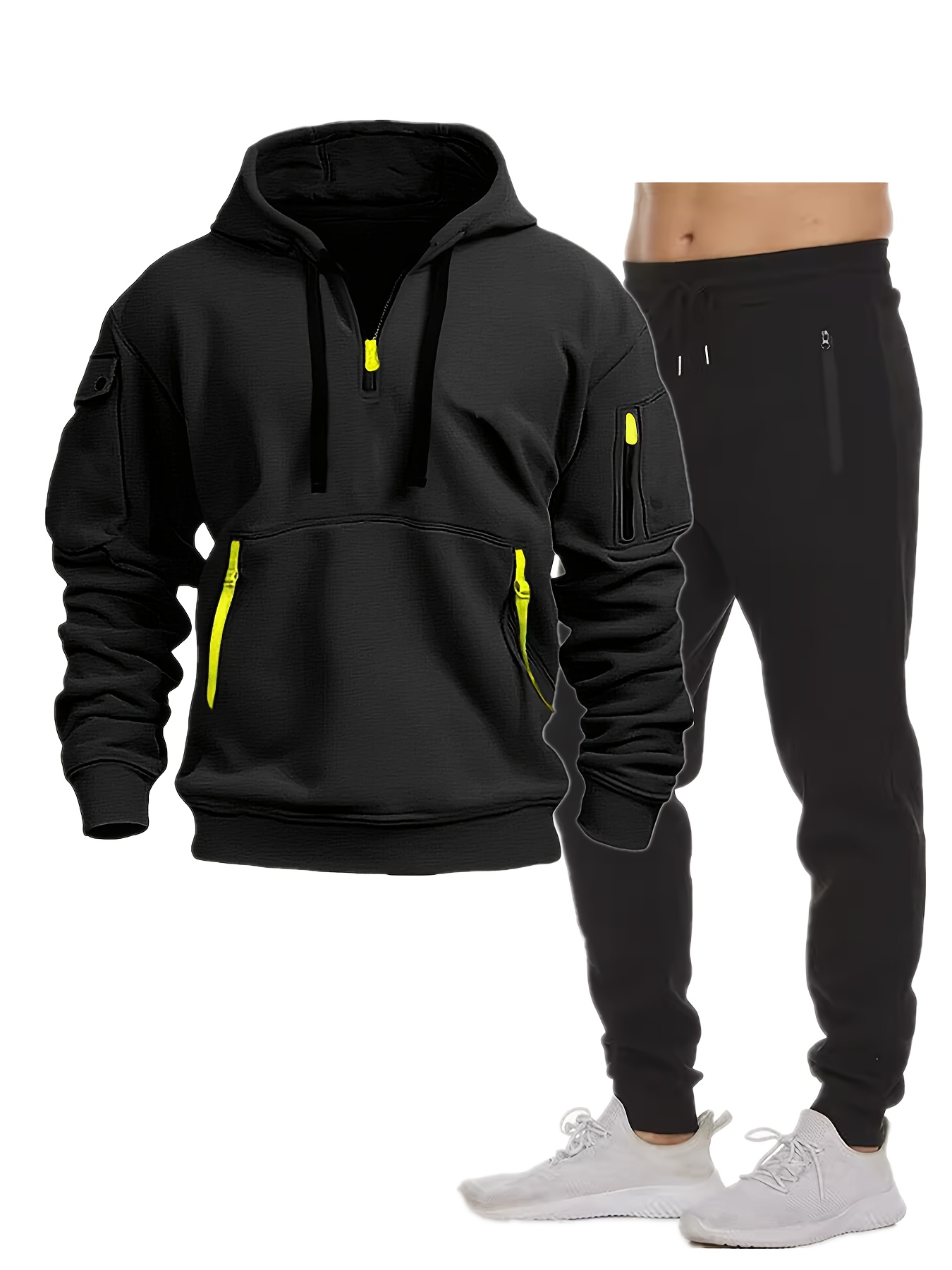 Tute Uomo Estive Tuta Sportiva Uomo Pezzi Con Cappuccio Felpa - Main Image