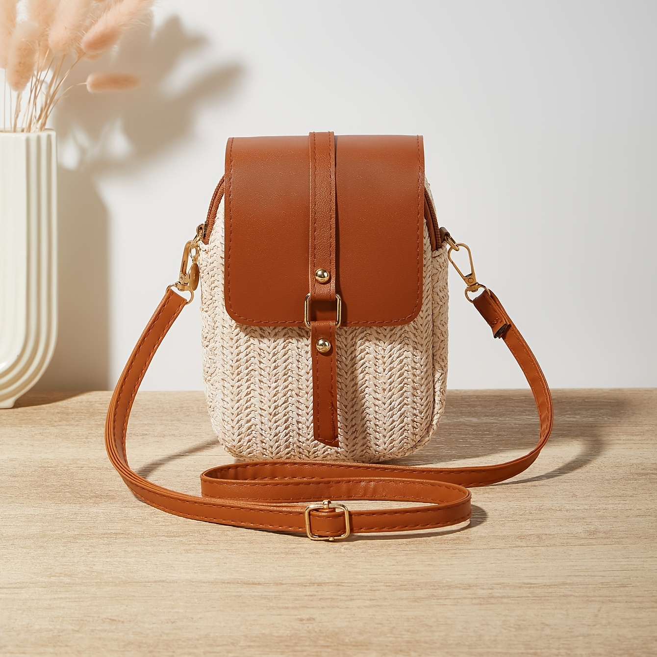 TEMU Borsa a Tracolla da Donna in Patchwork Intrecciato
