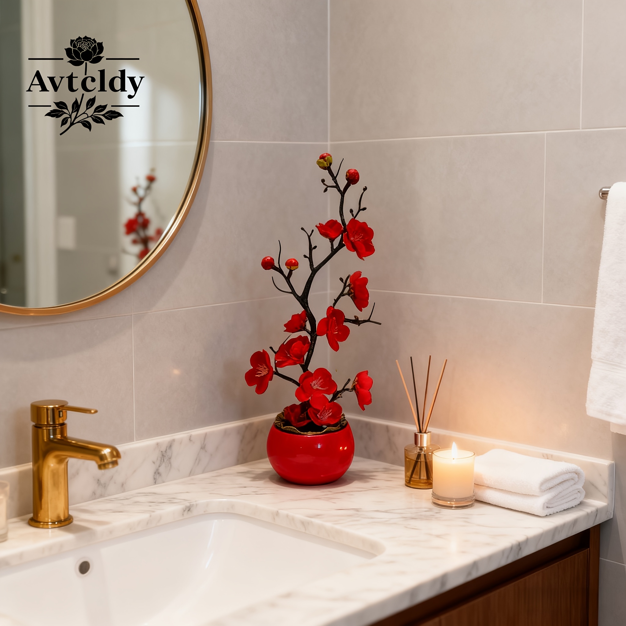 avtcldy 1pc premium artificial     potted plant holiday artificial flower suitable for living room bathroom balcony office dining table and other desktop decorations ideal for valentines day new year wedding mothers details 0