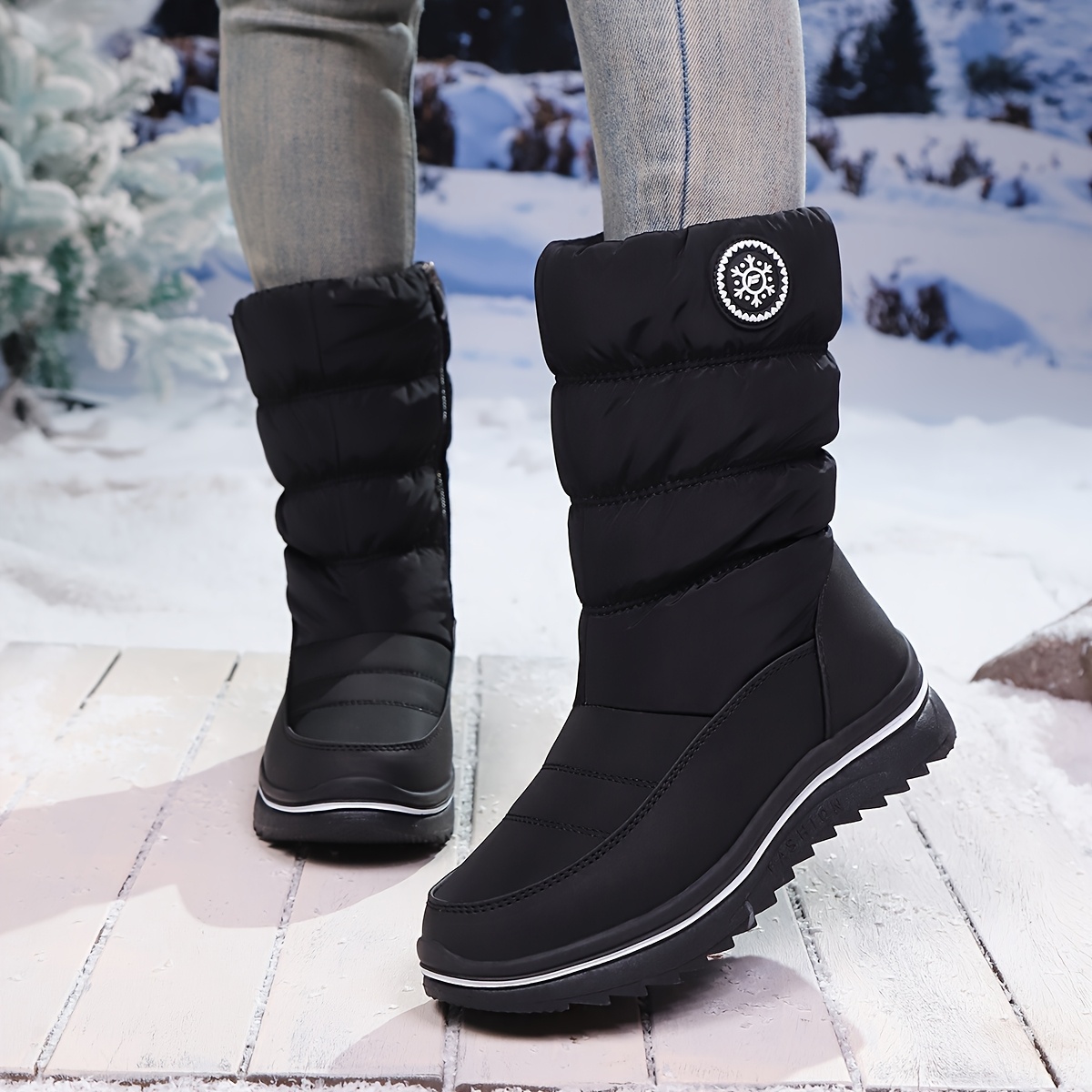 Image of Women's Winter Riding Couple's New Thick-soled Anti-slip Wear-resistant Hiking Sports Casual Shoes For Motorcycle , Warm Outdoor Snow Boots - Meijuan