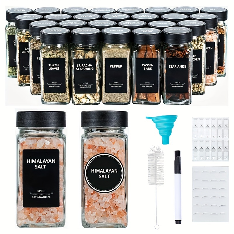 glass seasoning bottles labels square condiment containers - Temu Canada