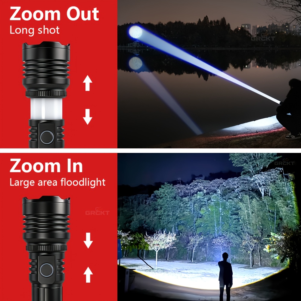 Multi-Functional Camping Flashlight with Fresnel Lens Ignition