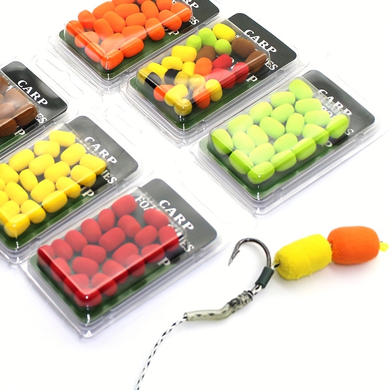 

20-piece Bicolor Foam Carp Fishing Baits - High Buoyancy Pop Up Boilies For Hair Rigs, Zig & Ronnie Rigs - Eva Material In Multiple Colors
