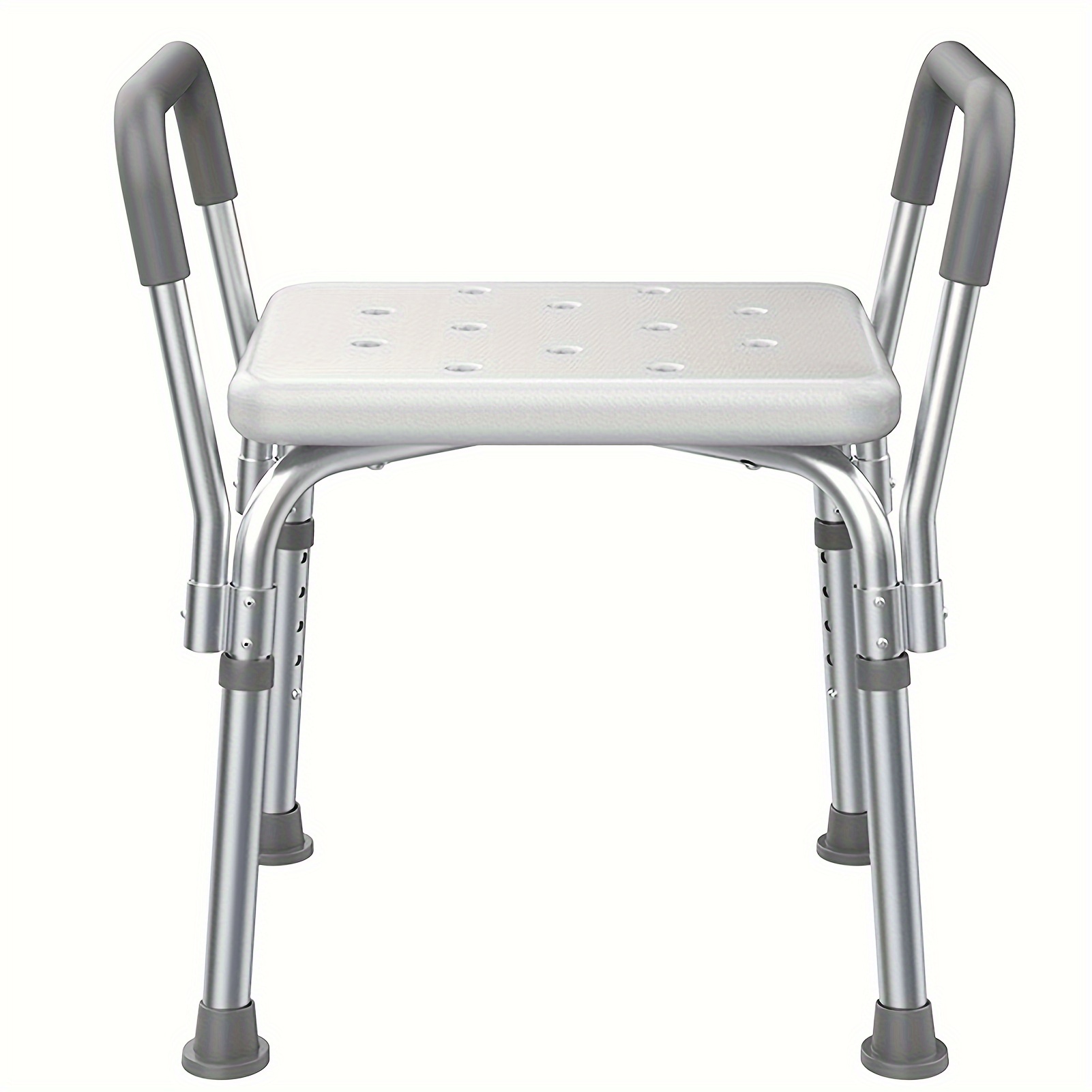 

Height Adjustable Shower Bench - Padded Arms, Textured Seat - Shower Chair For Elderly & Adults - Secure For Inside Shower - Supports Up To 350 Lbs