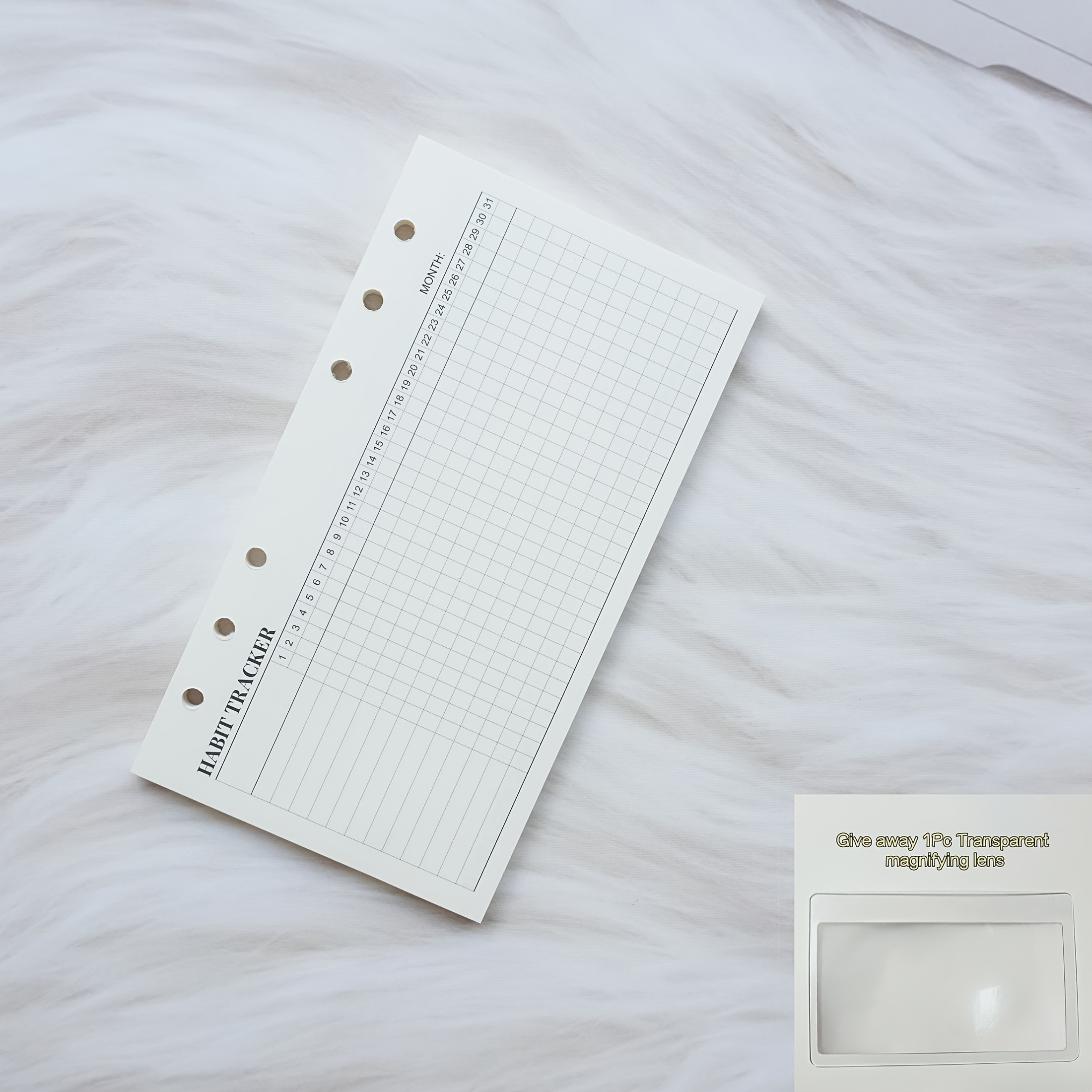 40 Sheets Daily Habit Planner For 31 Day Goal & Monthly Journal, Give Away 1pc Transparent Magnifying Lens