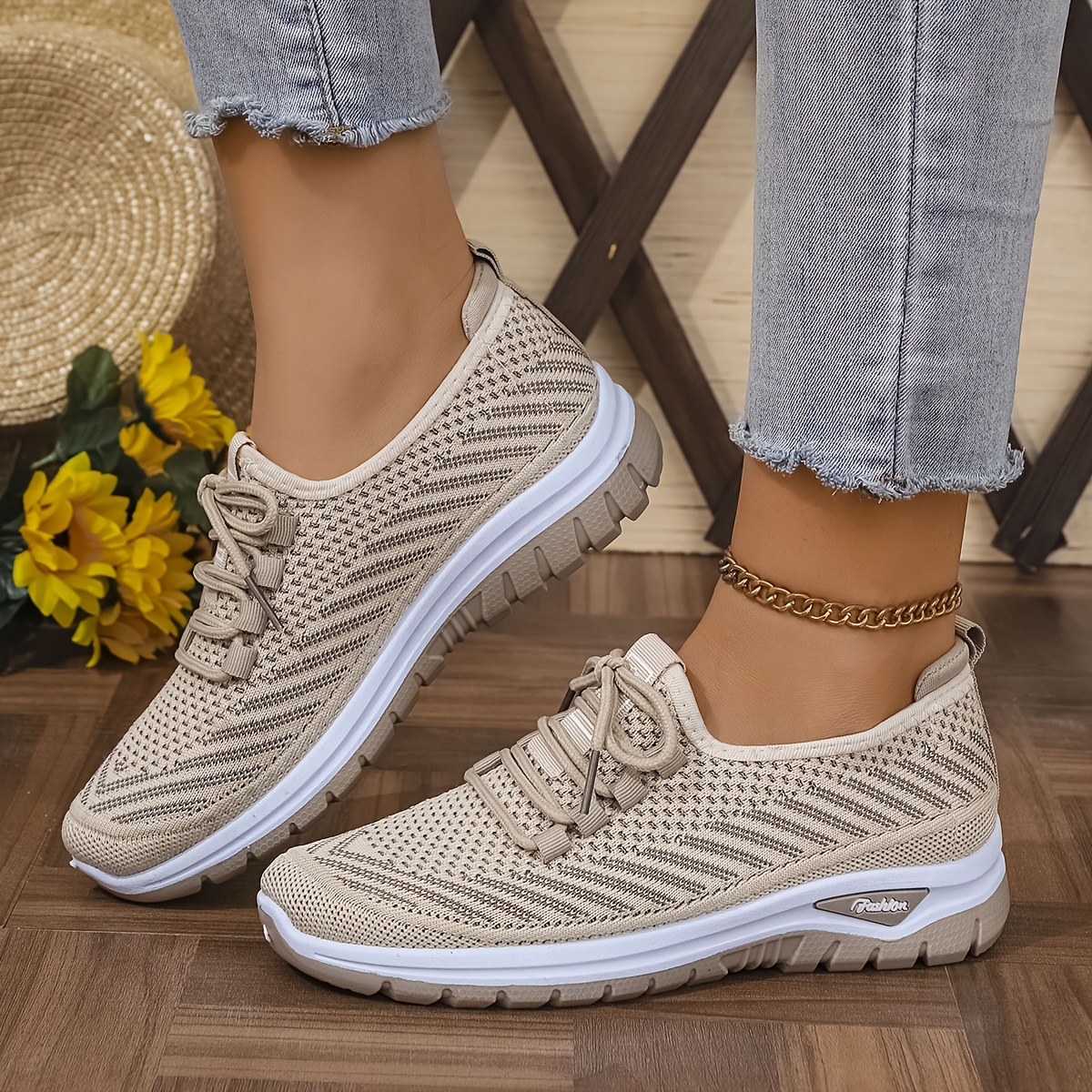 E-shop [Sneakers] Damen Sommer Mesh Freizeit Sport Schuhe in großen Größen, leichte bequeme atmungsaktive Outdoor Laufschuhe, Camping Reise Urlaub
