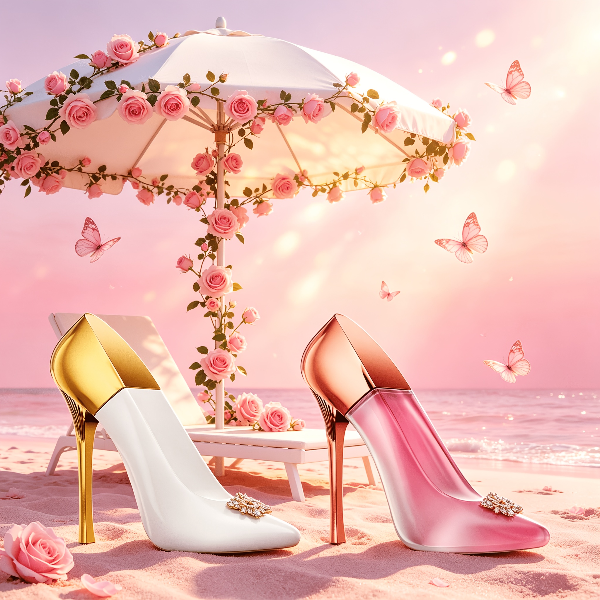 Image of [2pcs Set Combination Pointed High Heels Perfume] Pink And 2 | Pink: Orange Musk Bean White: Citrus Orange Mimosa Bean, Long-lasting Fragrance (romantic Gift | Dating/daily Creative Gift
