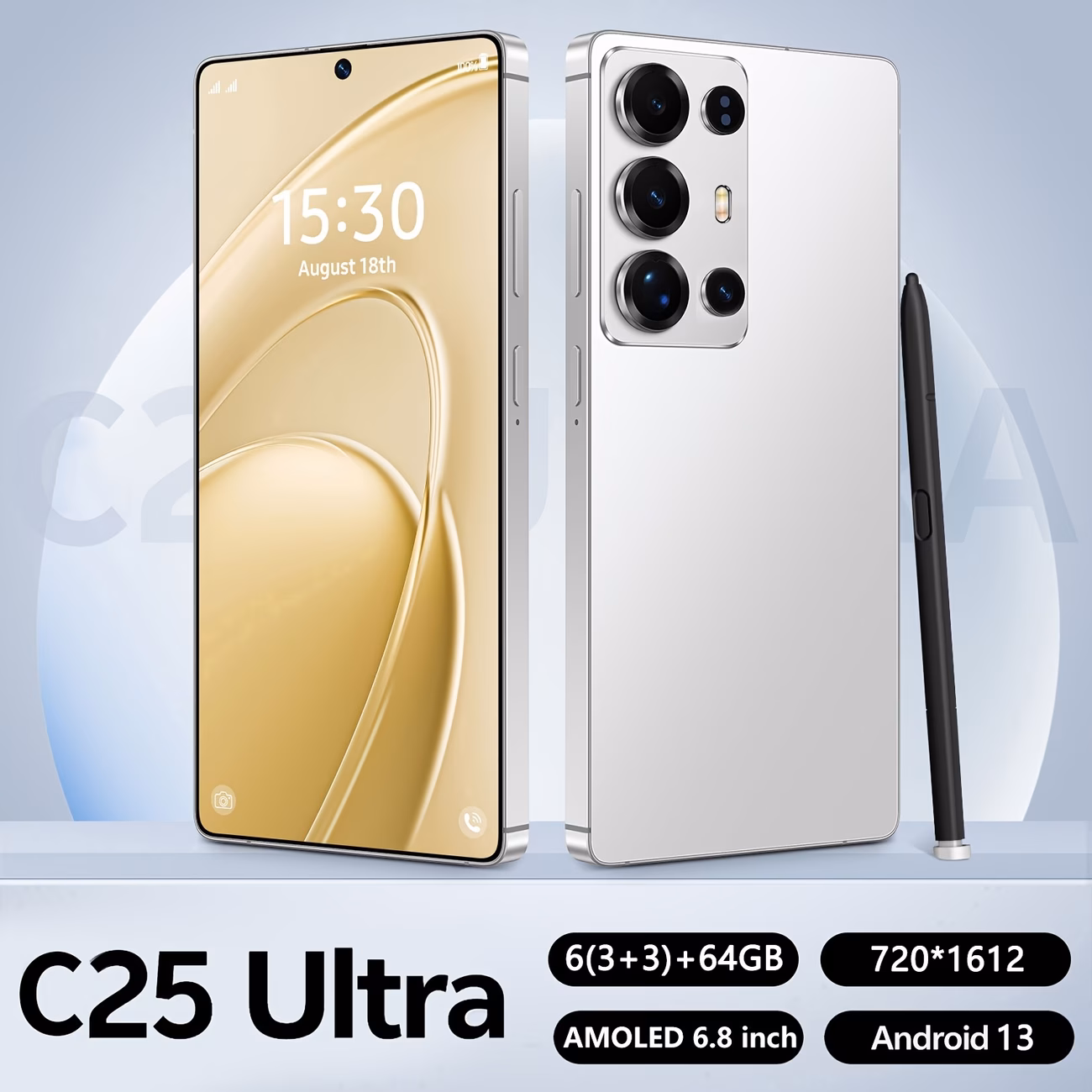 brand new 2026 model unlocked smartphone now 4 64gb massive storage 6 8 inch hd screen built in professional stylus standby type c fast charging precise gps positioning Product details 1