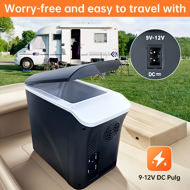1.98gal Portable Fridge, 12 Volt Car Refrigerator with Cooler and Warmer, Fast Cooling Multifunctional Portable Freezer for Car, RV, Truck, Boat, Van, Travel, Outdoor Camping